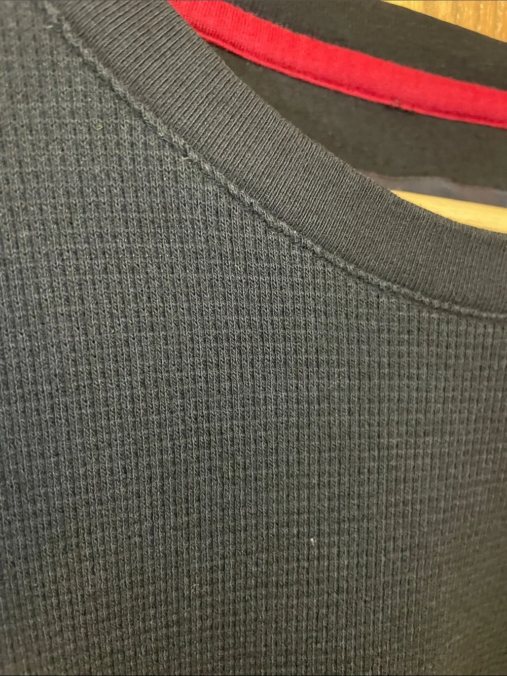 Men’s Banana Republic Black Crewneck Waffle Knit Long Sleeve Shirt